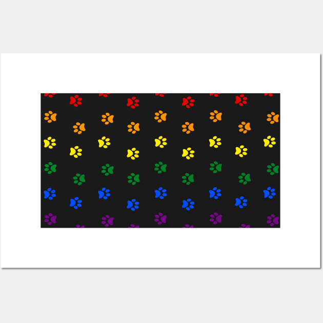 Many Rainbow Paws - Cat Paws - Dog Paws - Animal Paws - Pride, Rainbow, LGBTQ Wall Art by SayWhatYouFeel